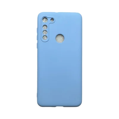 Capa Moto G8 Silicone Aveludada Colorida Capinha Anti Impacto Moto G8:azul Bebê