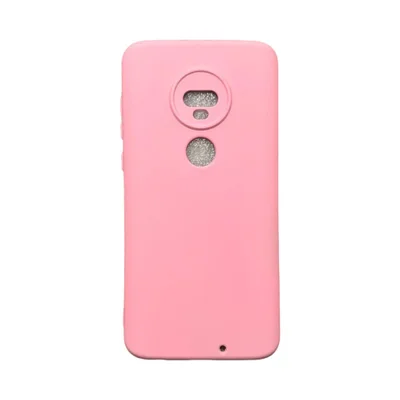 Capa Moto G7 / G7 Plus Silicone Aveludada Colorida Capinha Anti Impacto G7 / G7 Plus:rosa Bebê
