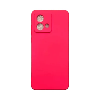 Capa Motorola G54 Silicone Aveludada Protege Câmera Colorida Capinha Anti Impacto Cor:rosa Shock