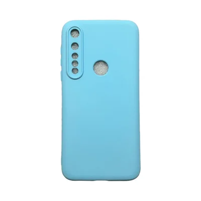 Capa Moto G8 Plus Silicone Aveludada Protege Câmera Colorida Capinha Anti Impacto Moto G8 Plus:azul Bebê