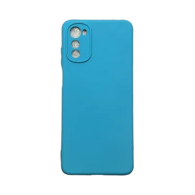 Capa Moto E32 Silicone Aveludada Protege Câmera Colorida Capinha Anti Impacto Moto E32:azul Céu