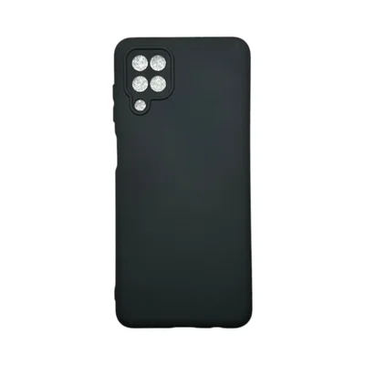Capa Samsung A12 Silicone Aveludada Protege Câmera Colorida Capinha Anti Impacto A12:preto