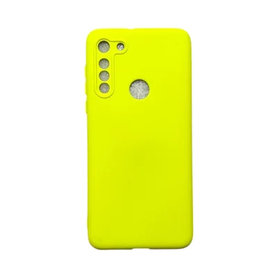 Capa Moto G8 Silicone Aveludada Colorida Capinha Anti Impacto Moto G8:amarelo 02