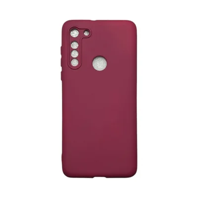 Capa Moto G8 Silicone Aveludada Colorida Capinha Anti Impacto Moto G8:vinho