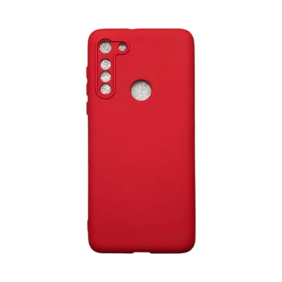 Capa Moto G8 Silicone Aveludada Colorida Capinha Anti Impacto Moto G8:vermelho