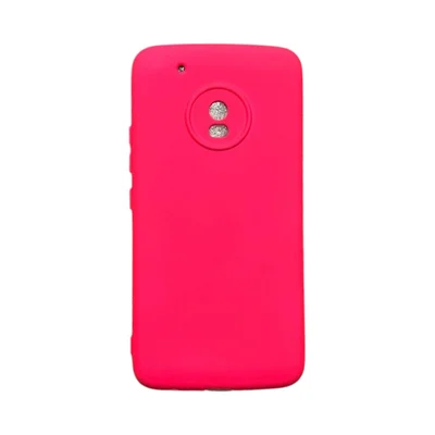 Capa Moto G5 Plus Silicone Aveludada Colorida Capinha Anti Impacto G5 Plus:rosa Shock