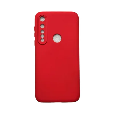 Capa Moto G8 Plus Silicone Aveludada Protege Câmera Colorida Capinha Anti Impacto Moto G8 Plus:vermelho