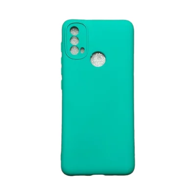 Capa Moto E30 / E40 Silicone Aveludada Protege Câmera Colorida Capinha Anti Impacto Moto E30 / E40:verde Água