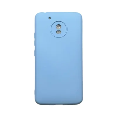 Capa Moto G5 Silicone Aveludada Colorida Capinha Anti Impacto Moto G5:azul Bebê