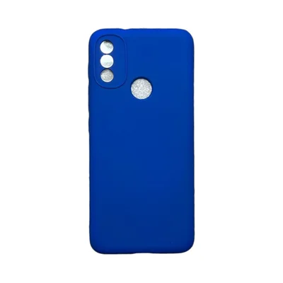 Capa Moto E20 Silicone Aveludada Protege Câmera Colorida Capinha Anti Impacto Moto E20:azul Bic