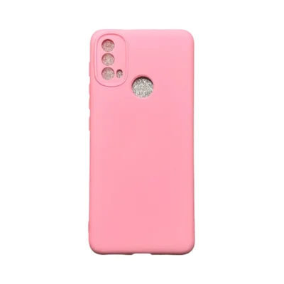 Capa Moto E30 / E40 Silicone Aveludada Protege Câmera Colorida Capinha Anti Impacto Moto E30 / E40:rosa Bebê