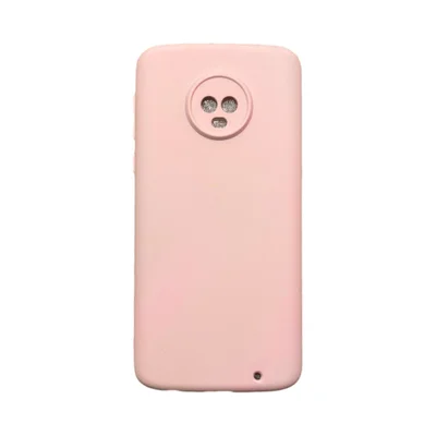 Capa Moto G6 Plus Silicone Aveludada Protege Câmera Colorida Capinha Anti Impacto Moto G6 Plus:rosa Bebê