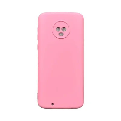 Capa Moto G6 Silicone Aveludada Colorida Capinha Anti Impacto Moto G6:rosa Bebê
