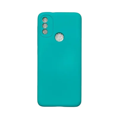 Capa Moto E20 Silicone Aveludada Protege Câmera Colorida Capinha Anti Impacto Moto E20:verde Água