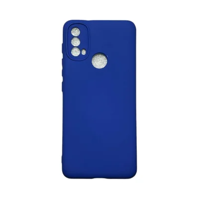 Capa Moto E30 / E40 Silicone Aveludada Protege Câmera Colorida Capinha Anti Impacto Moto E30 / E40:azul Bic