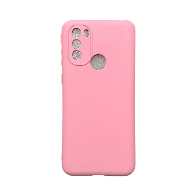 Capa Motorola Moto G31 Silicone Aveludada Protege Câmera Colorida Capinha Anti Impacton Cor:rosa Bebê