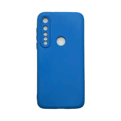Capa Moto G8 Plus Silicone Aveludada Protege Câmera Colorida Capinha Anti Impacto Moto G8 Plus:azul