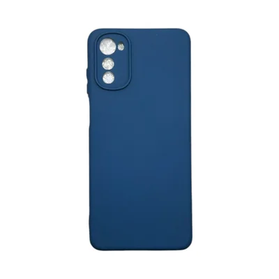 Capa Moto E32 Silicone Aveludada Protege Câmera Colorida Capinha Anti Impacto Moto E32:azul Escuro
