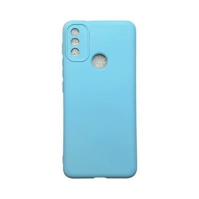 Capa Moto E20 Silicone Aveludada Protege Câmera Colorida Capinha Anti Impacto Moto E20:azul Bebê
