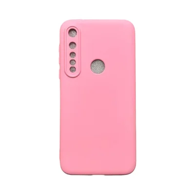 Capa Moto G8 Plus Silicone Aveludada Protege Câmera Colorida Capinha Anti Impacto Moto G8 Plus:rosa Claro