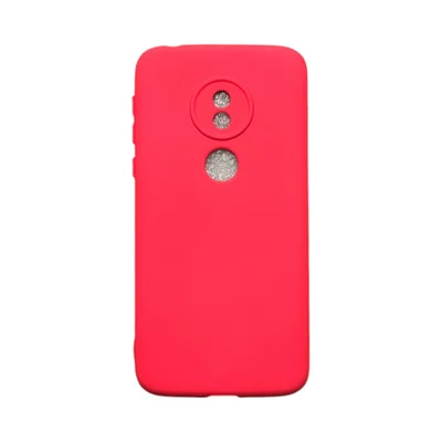 Capa Moto G7 Play Silicone Aveludada Feminina Colorida Capinha Anti Impacto Moto G7 Play:rosa Shock