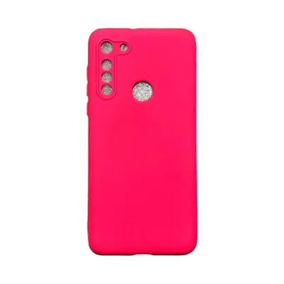 Capa Moto G8 Silicone Aveludada Colorida Capinha Anti Impacto Moto G8:rosa Shock