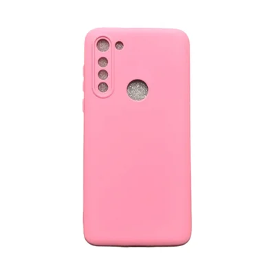 Capa Moto G8 Power Silicone Aveludada Protege Câmera Colorida Capinha Anti Impacto Moto G8 Power:rosa Claro