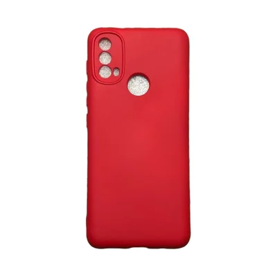 Capa Moto E30 / E40 Silicone Aveludada Protege Câmera Colorida Capinha Anti Impacto Moto E30 / E40:vermelho