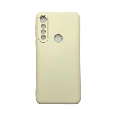 Capa Moto G8 Play Silicone Aveludada Protege Câmera Colorida Capinha Anti Impacto Moto G8 Play:bege