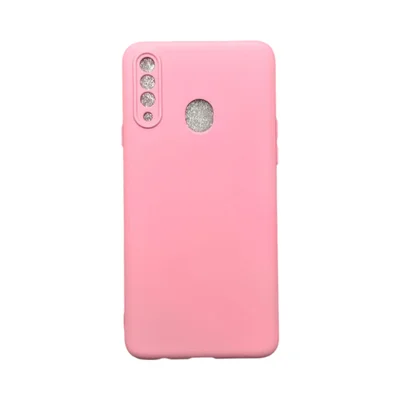 Capa Samsung A20s Silicone Aveludada Protege Câmera Colorida Capinha Anti Impacto A20s:rosa Bebê