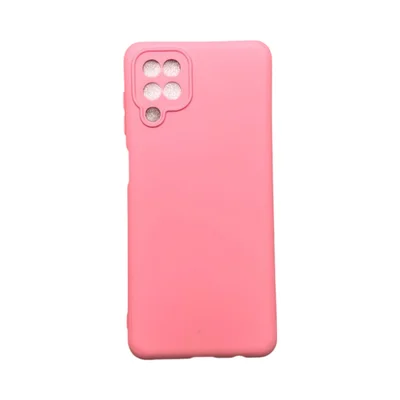 Capa Samsung A12 Silicone Aveludada Protege Câmera Colorida Capinha Anti Impacto A12:rosa 04