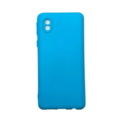 Capa Samsung A01 Core Silicone Aveludada Protege Câmera Colorida Capinha Anti Impacto A01 Core:azul Céu