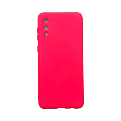 Capa Samsung A02 Silicone Aveludada Protege Câmera Colorida Capinha Anti Impacto A02:rosa Shock