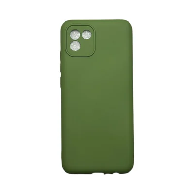 Capa Samsung A03 Silicone Aveludada Protege Câmera Colorida Capinha Anti Impacto A03:verde Militar
