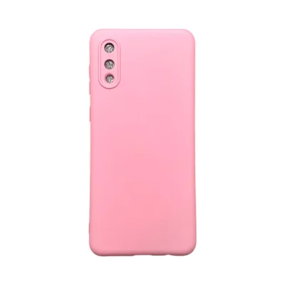Capa Samsung A02 Silicone Aveludada Protege Câmera Colorida Capinha Anti Impacto A02:rosa Bebê