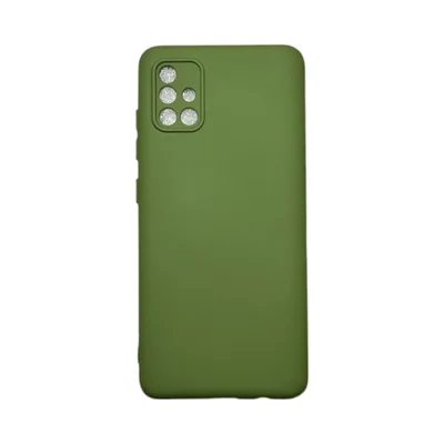 Capa Samsung A51 Silicone Aveludada Protege Câmera Colorida Capinha Anti Impacto A51:verde Militar