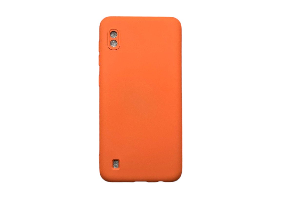 Capa Samsung A10 (normal) Silicone Aveludada Protege Câmera Colorida Capinha Anti Impacto A10:laranja