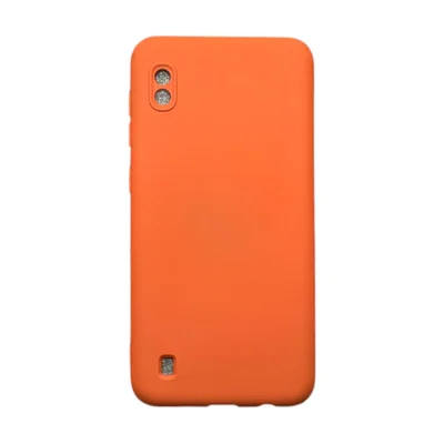 Capa Samsung A10 (normal) Silicone Aveludada Protege Câmera Colorida Capinha Anti Impacto A10:laranja