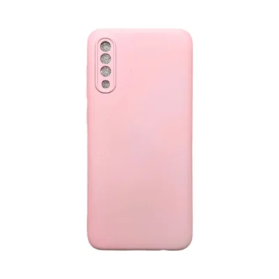 Capa Samsung A70  Silicone Aveludada Protege Câmera Colorida Capinha Anti Impacto A70:rosa Bebê