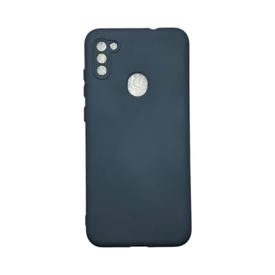 Capa Samsung A11 Silicone Aveludada Protege Câmera Colorida Capinha Anti Impacto A11:cinza Escuro