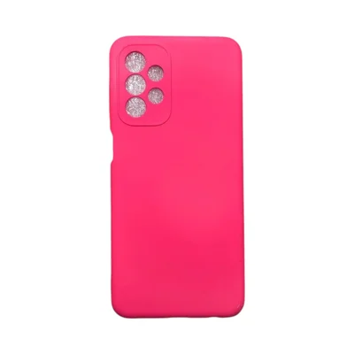 Capa Samsung A23 Silicone Aveludada Protege Câmera Colorida Capinha Anti Impacto A23:rosa Shock