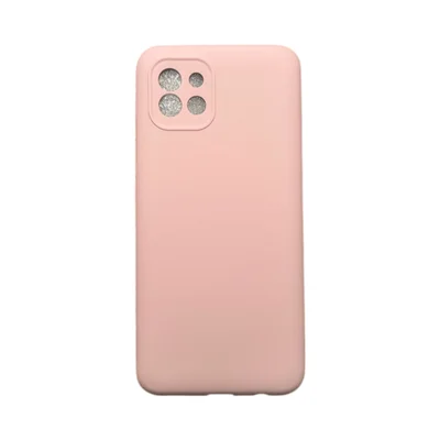 Capa Samsung A03 Silicone Aveludada Protege Câmera Colorida Capinha Anti Impacto A03:rosa 05