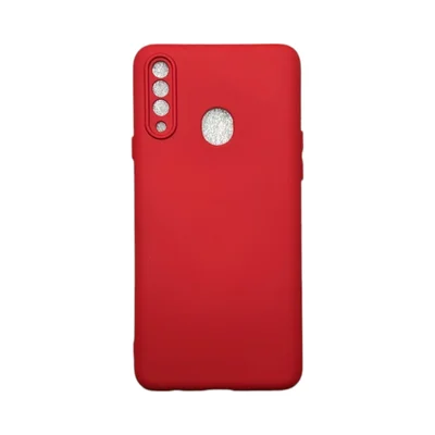 Capa Samsung A20s Silicone Aveludada Protege Câmera Colorida Capinha Anti Impacto A20s:vermelho