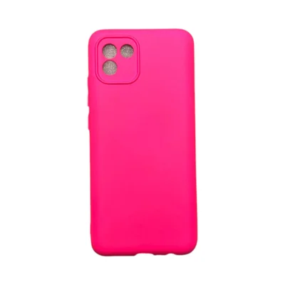 Capa Samsung A03 Silicone Aveludada Protege Câmera Colorida Capinha Anti Impacto A03:pink