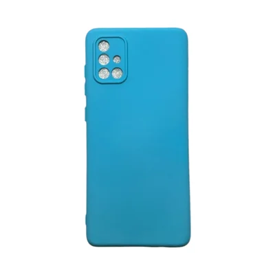 Capa Samsung A71 Silicone Aveludada Protege Câmera Colorida Capinha Anti Impacto A71:azul Céu
