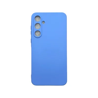 Capa Samsung A35 Silicone Aveludada Protege Câmera Colorida Capinha Anti Impacto Cor:azul Bebê
