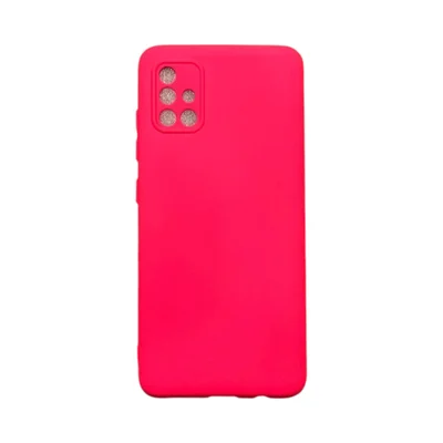 Capa Samsung A51 Silicone Aveludada Protege Câmera Colorida Capinha Anti Impacto A51:rosa Shock