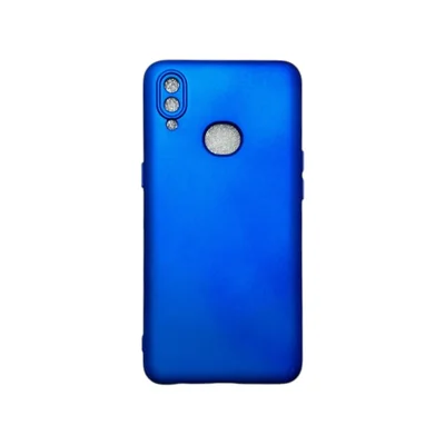 Capa Samsung A10s / A10 S Silicone Aveludada Protege Câmera Colorida Capinha Anti Impacto A10s:azul Metálico