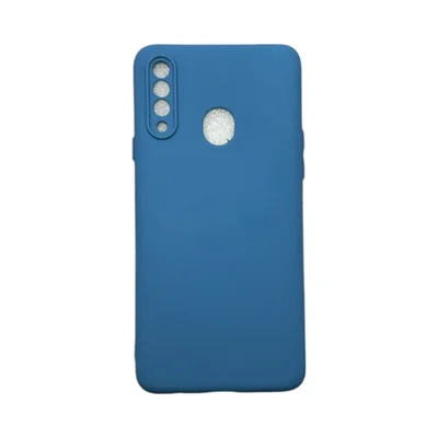 Capa Samsung A20s Silicone Aveludada Protege Câmera Colorida Capinha Anti Impacto A20s:azul Escuro