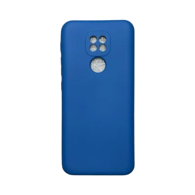 Capa Moto G9/ G9 Play Silicone Aveludada Colorida Protege Câmera Capinha Anti Impacto Moto G9:azul